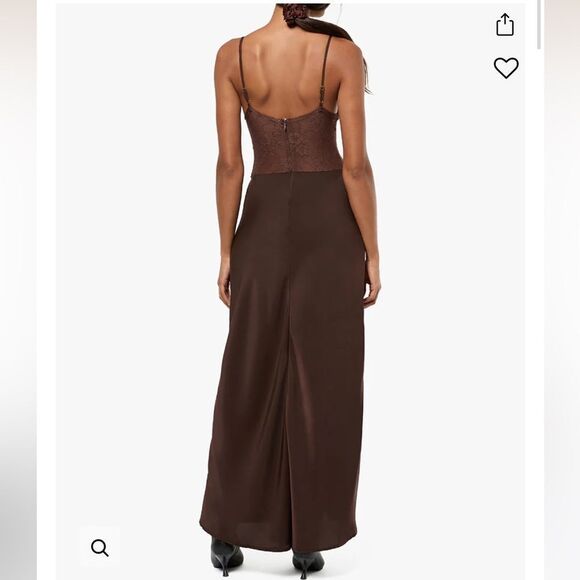 WeWoreWhat Brown Lace Slip Maxi Dress - Picture 3 of 6